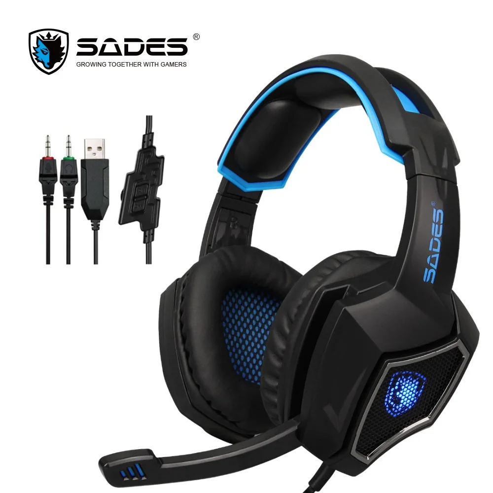 Проводная игровая гарнитура SADES Spirit Wolf casque аудио стереонаушники для игр 3 5 мм с