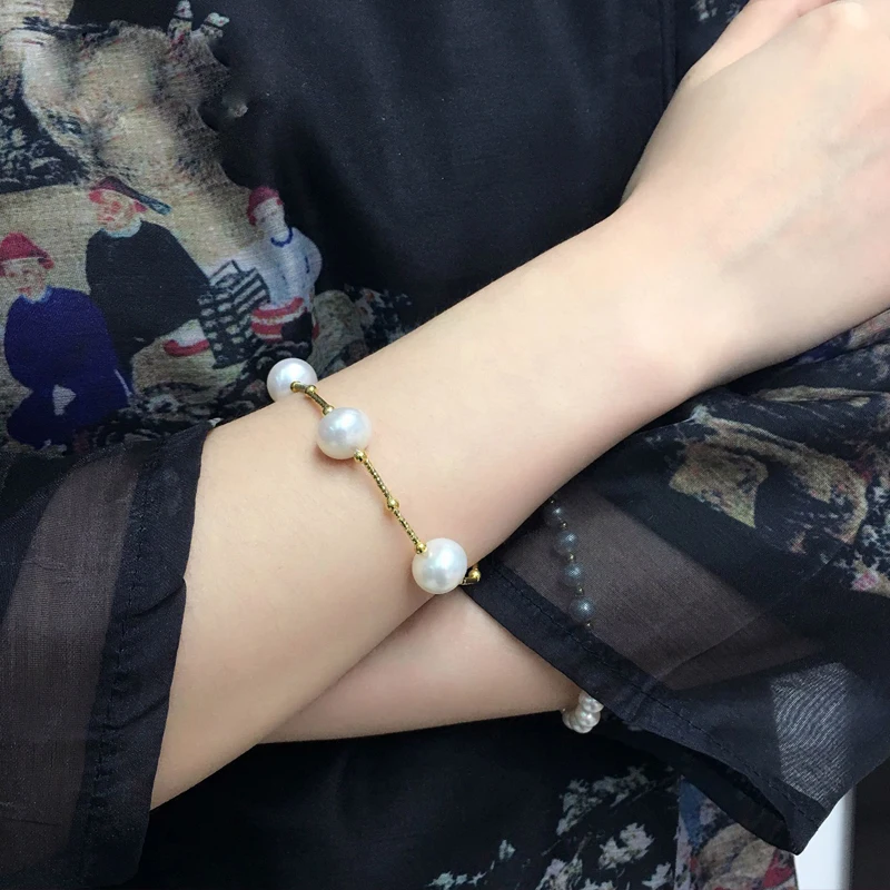 

Fashion Charm Bracelet Natural Freshwater white Pearl Bracelet Pearl Jewelry for Women wedding gift