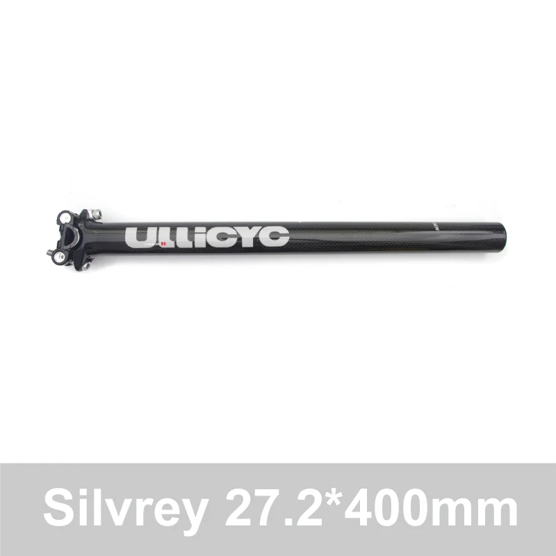 Silver 27.2x400mm Ullicyc труба из углеродистого волокна 3K полностью карбоновый Подседельный штырь Красочный Горный/Шоссейный велосипед Подседельный штырь 27,2/30,8/31,6/33,9/34,9*350/400 мм - Цвет: Silver 27.2x400mm