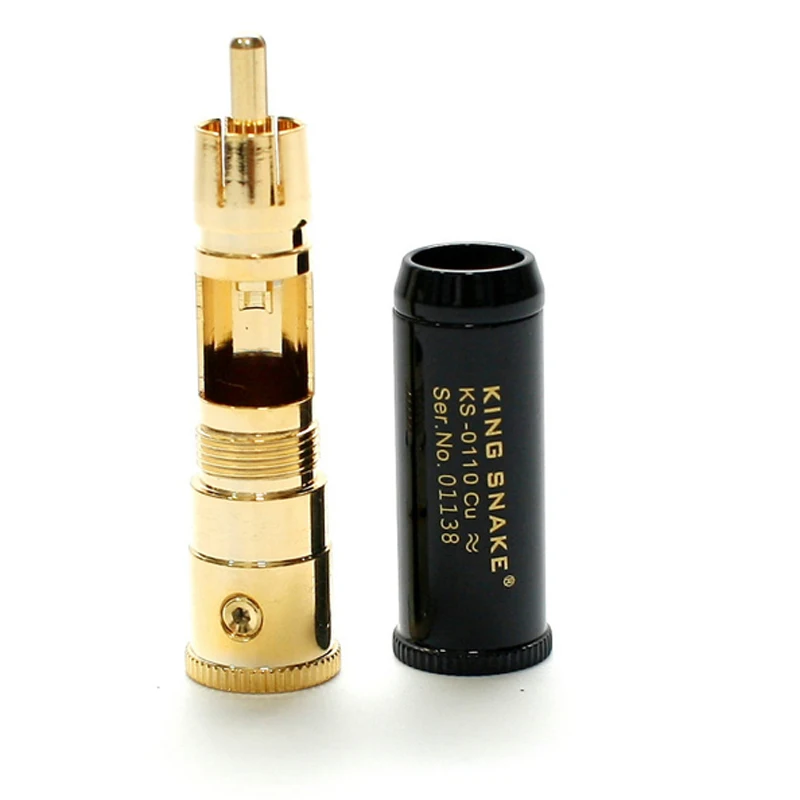 King snake KS 0110Cu 24K позолоченный Hi End разъем RCA 4 шт./лот|king snake|lot lotpcs connector |