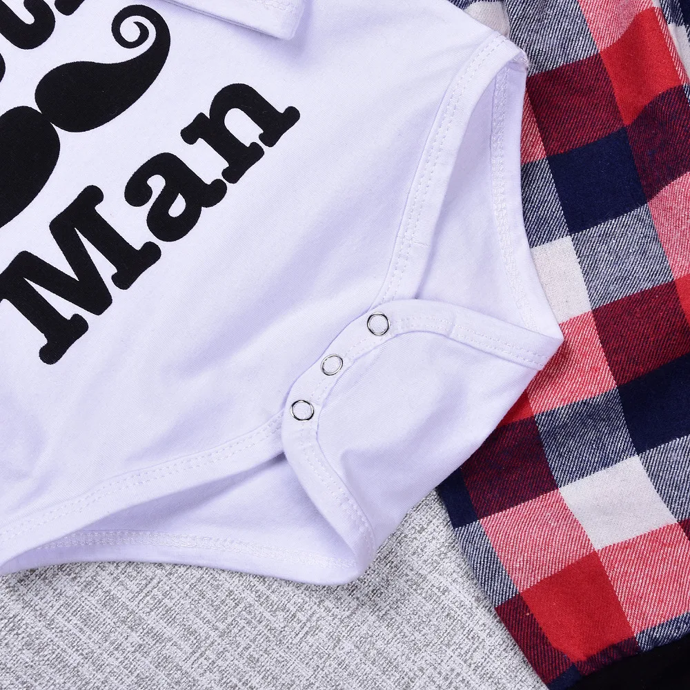 Fashion Summer Cotton Newborn Baby Boys Cute Bodysuits with lattice Leggings Cap 3pcs Outfit Clothes ship from USA |