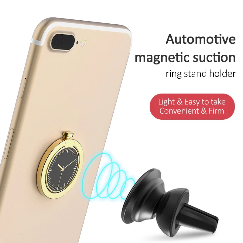 for cellphone watch clock ring stand holder Light Luxury retro universal alloy whole metal automotive magnetic bracket | Мобильные