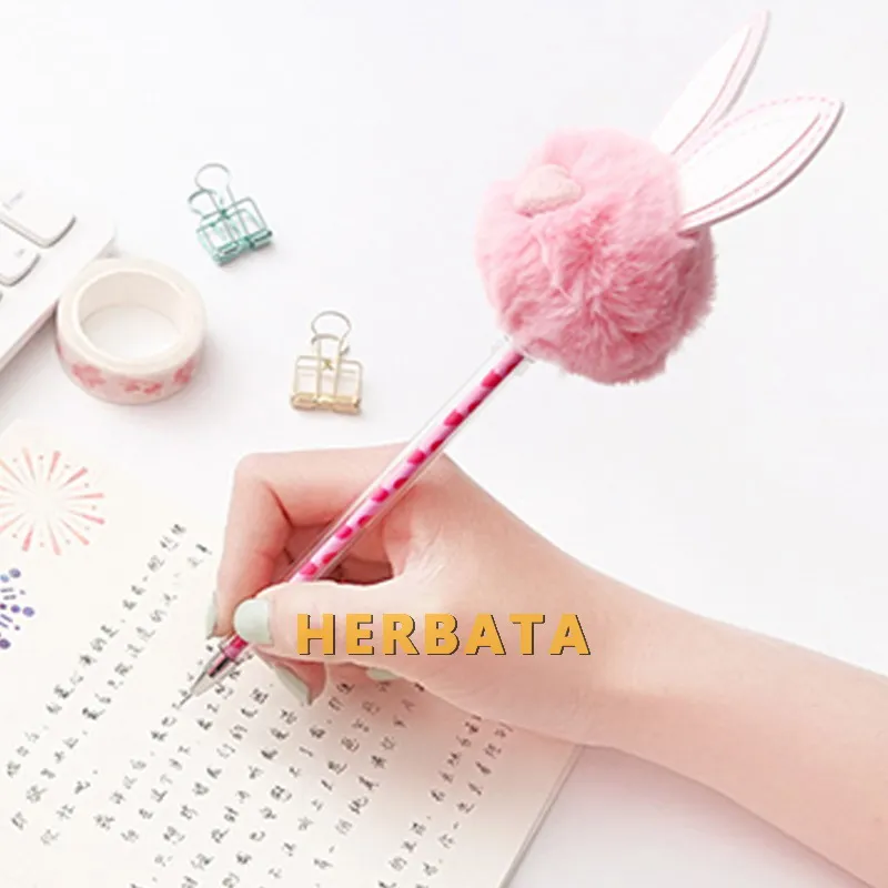 Любовь лицо кролик ухо теплый шар Плюшевые Kawaii Канцелярские товары корейский Escolar Papelaria подарок Офисные материалы для школы Студенческие принадлежности