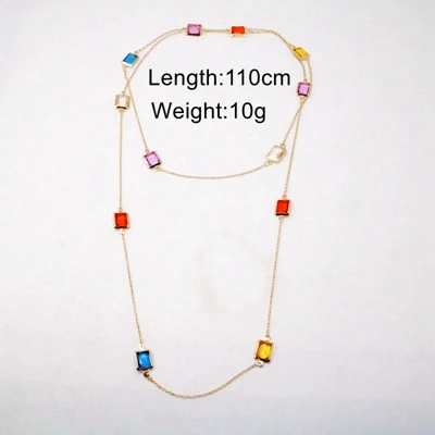 long length Смешанных цветов простое ожерелье с подвеской - Окраска металла: long length