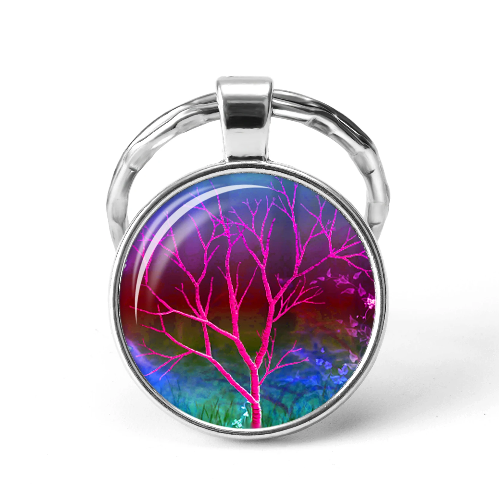 Брелок в виде дерева жизни ручной работы стеклянный купольный брелок стиле