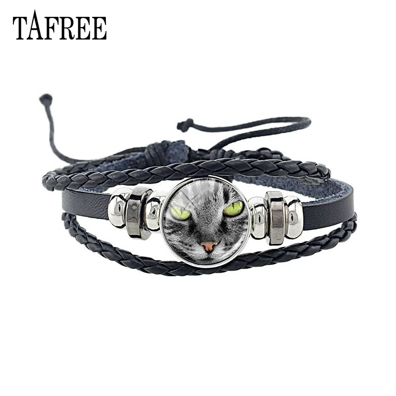 Браслет TAFREE в готическом стиле с изображением кота и лица мужской женский