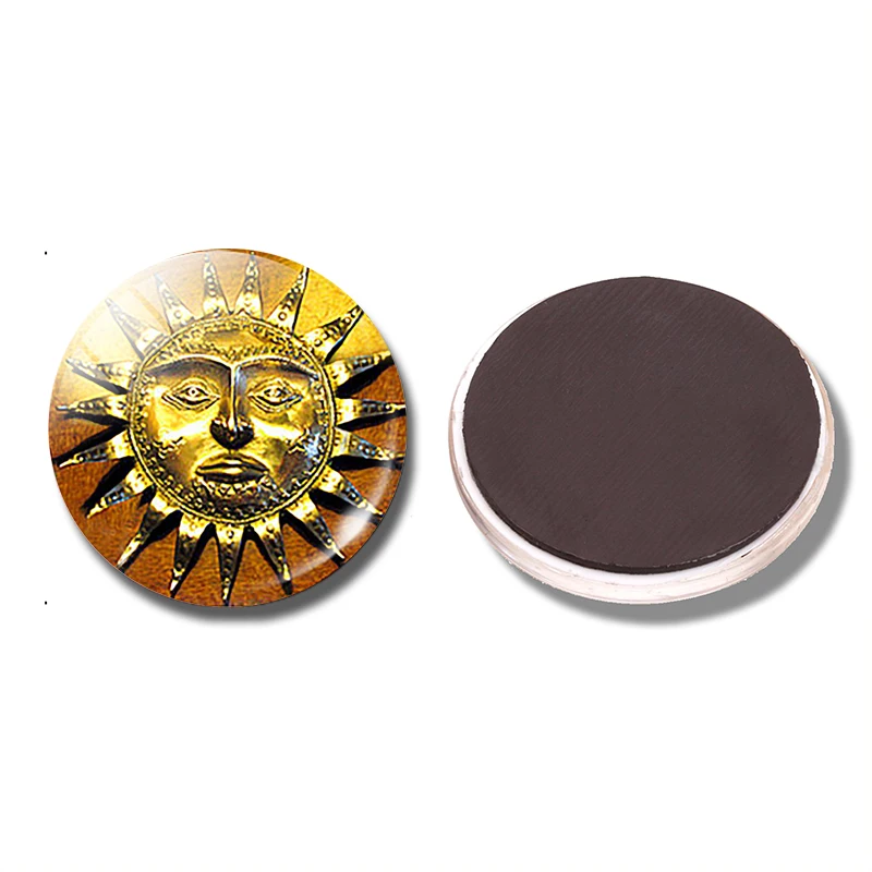 Этническое солнце 30 мм магнит на холодильник Античный стиль средневековый Бохо