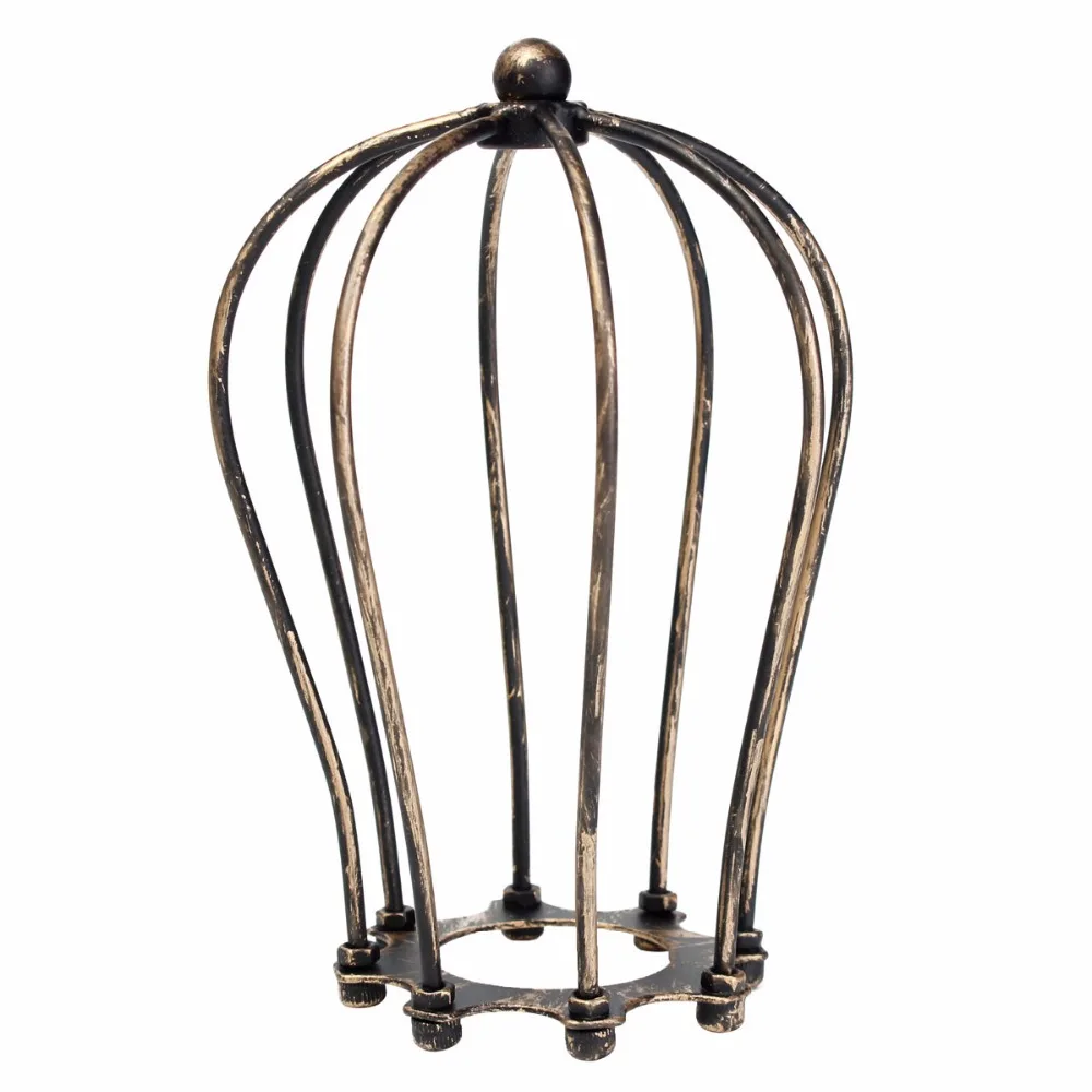 

Vintage Iron Wire Bulb Cage Lamp Guard Shade Trouble Lights Industrial Home Light Decor