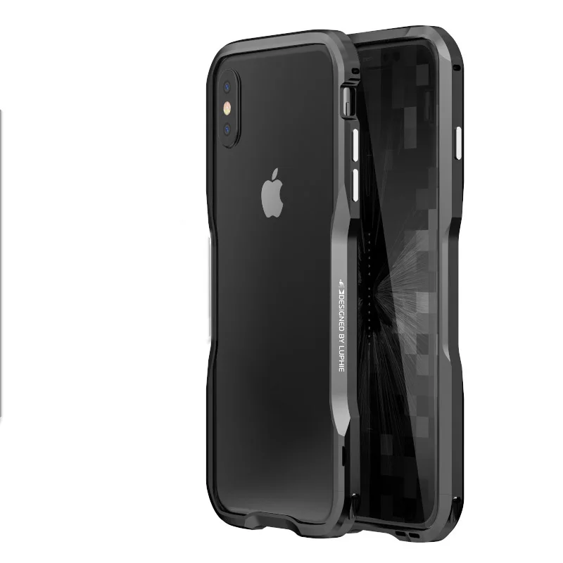 Алюминиевая рамка 360 Защитный армированный чехол для телефона для iphone X XS чехол для MAX XR металлический бампер для iphone 7 8 Plus чехол Coque - Цвет: black