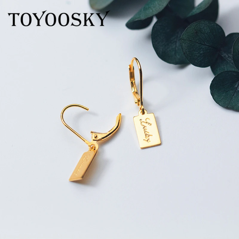 Женские серьги в виде букв TOYOOSKY простые серебряные серьги-клипсы богемном стиле
