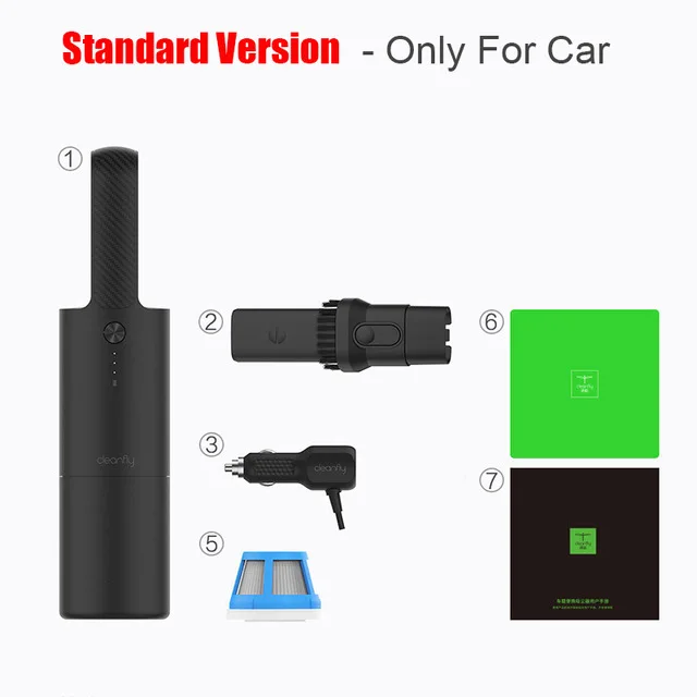 Standard Version Xiaomi Cleanfly FVQ портативный автомобильный беспроводной ручной пылесос пылеуловитель коллектор сильный всасывающий быстрый заряд - Цвет: Standard Version