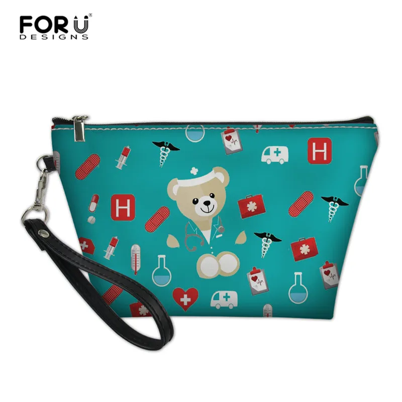 L4298Z8 FORUDESIGNS/Водонепроницаемые косметички для медсестры с медвежонком; женская косметичка; косметичка из искусственной кожи; Сумочка для туалетных принадлежностей; Дорожный Чехол-Органайзер - Цвет: L4298Z8