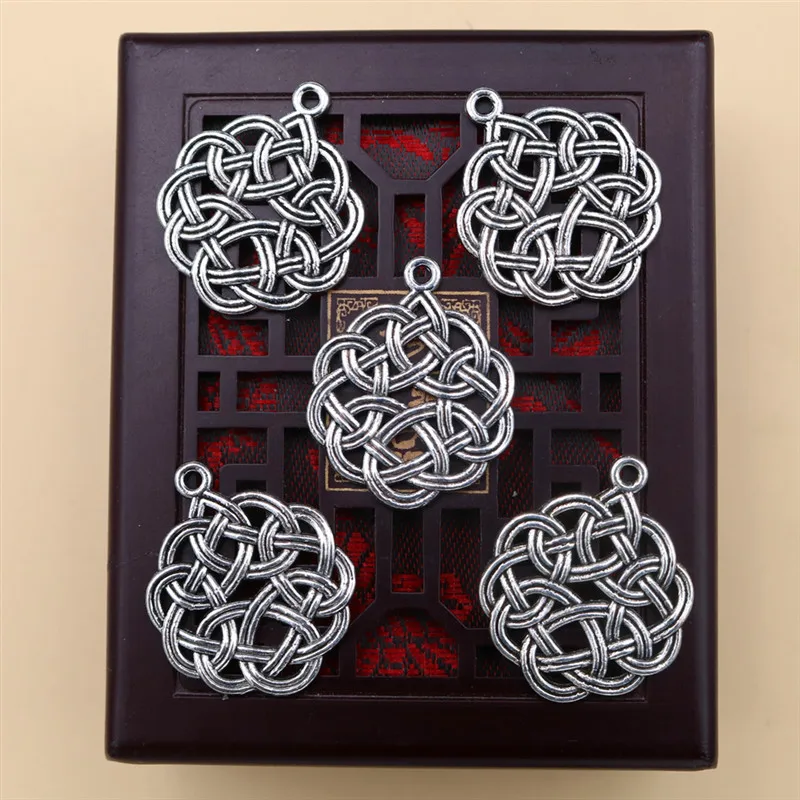 WKOUD 8pcs Silver Plated metal rope combined with alloy pendant vintage necklace bracelet DIY handmade jewelry makings A1695 - купить по