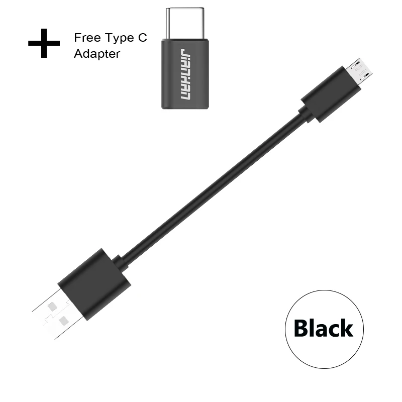 Black 2 в 1 Micro USB кабель type C USB-C кабель 2A Быстрая зарядка конвертер данных для samsung Galaxy huawei Xiaomi Redmi мобильный телефон - Цвет: Black