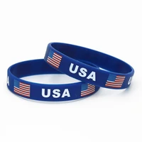 1pc usa american natinal flag silicone wristband blue football sports souvenir silicone rubber braceletsbangles gifts sh219