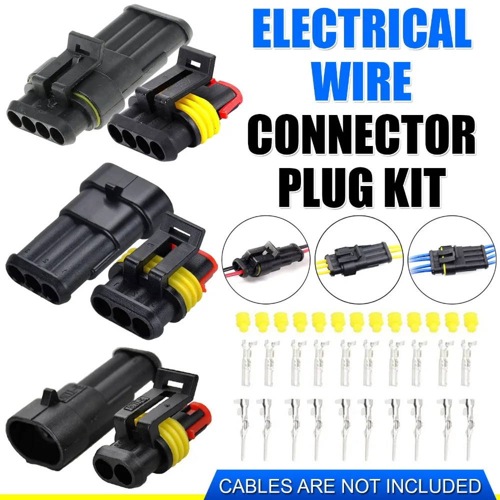 10 Kit 2/3/4 Pin Way Super Seal Car Waterproof Electrical Wire Connector | Обустройство дома