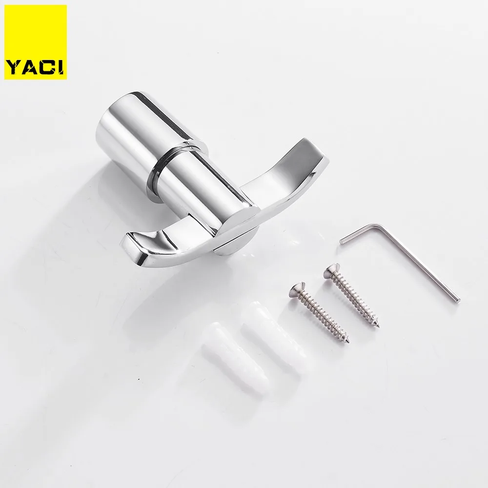 YACI Towel hook Copper Double Coat Zinc Alloy Chrome Finish Wall Hanger Bathroom Robe for Accessorie | Обустройство дома