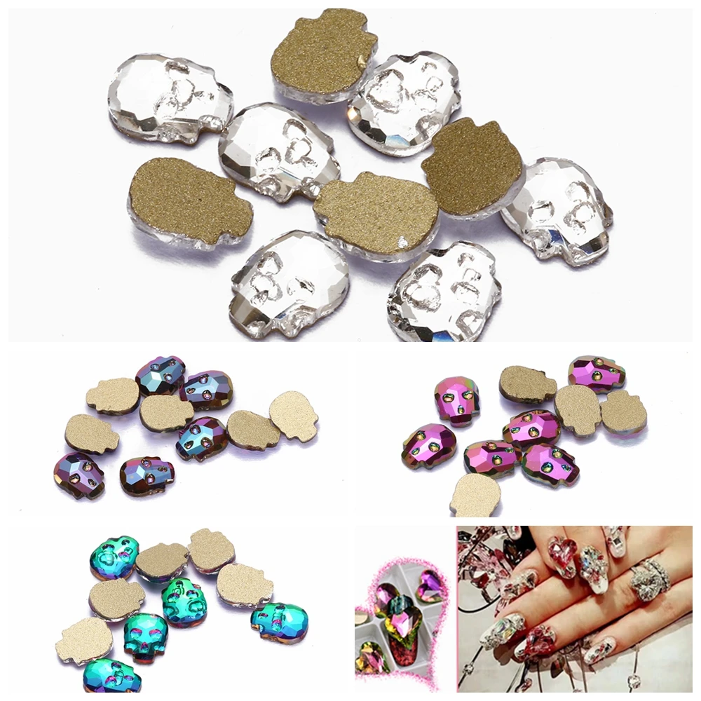 Кристалл 5 шт Flatback 6*8 мм дизайн головы черепа для скрапбукинга Искусство DIY