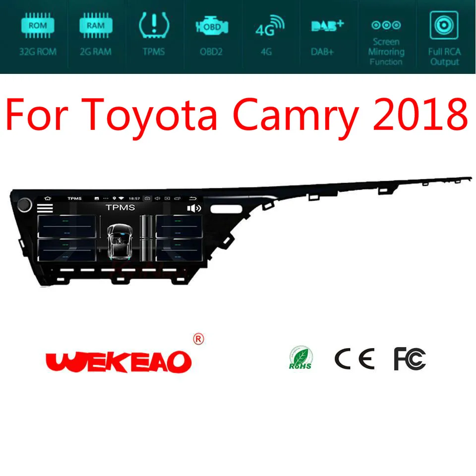 Wekeao 12 3 &quotавтомобиль мультимедиа радио плеер для Toyota Camry с gps навигации Системы