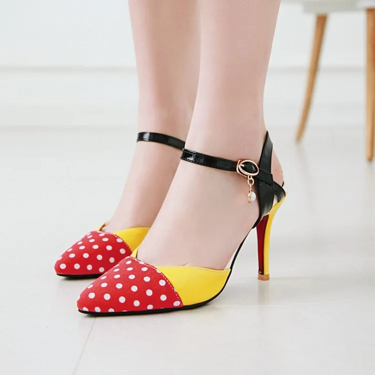 Сандалии женские на высоком каблуке босоножки с закрытым носком и шнуровкой