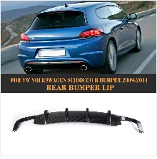Автомобильный задний спойлер из углеродного волокна для Volkswagen VW scirocco R R20 бампер 2009- Черный FRP двойной выхлоп один выход