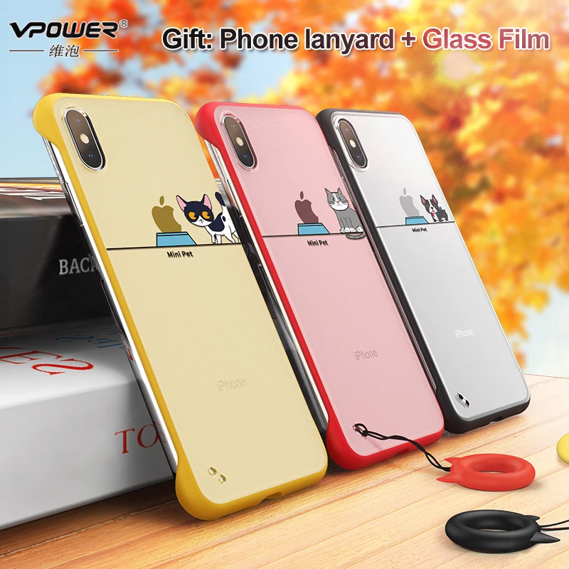 Жесткий PC матовый прозрачный чехол для iphone X XS Max XR Роскошный тонкий с рисунком iPhone
