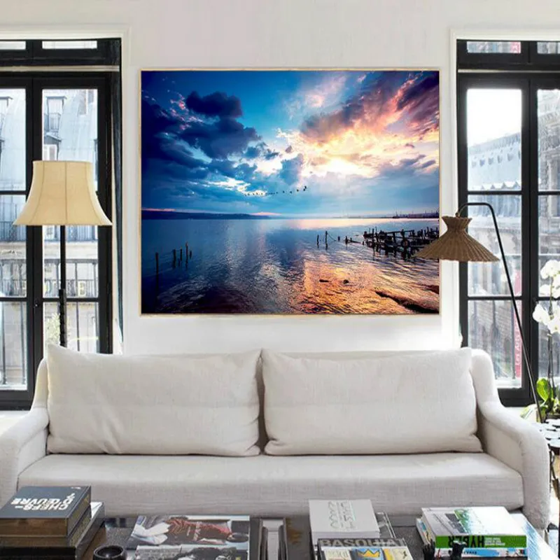 3d настенная бумага на заказ шелковая для стен фрески фон небо вода пейзаж спальня