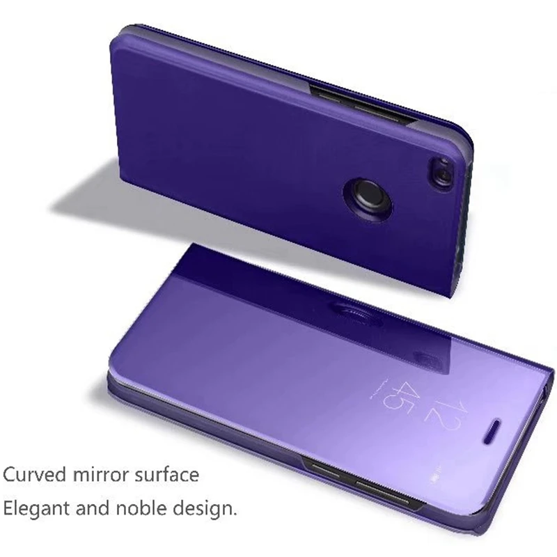 Luxury Clear View Mirror Smart Flip phone Cases For Huawei P8Lite (2017) / P9Lite Mobile Accessories PU Leather |