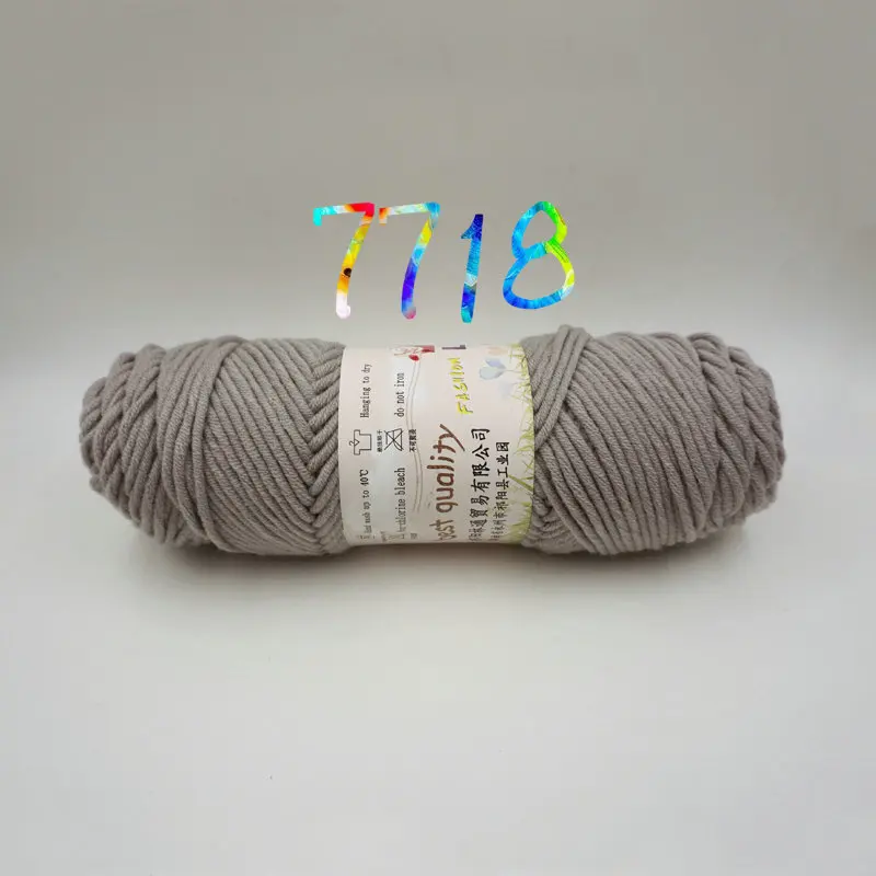 7718 3 шт./лот, Детская шерстяная пряжа, вязаная крючком, хлопковая нить для влюбленных, Натуральный Молочный хлопок, 3 мм, толстая пряжа для вязания, ручное вязание, ZL4 - Цвет: 7718