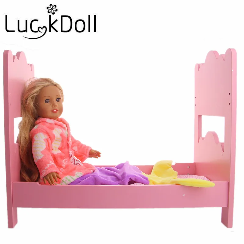 Вельветовая одежда LUCKDOLL с принтом подходит для 18 дюймовых американских кукол 43