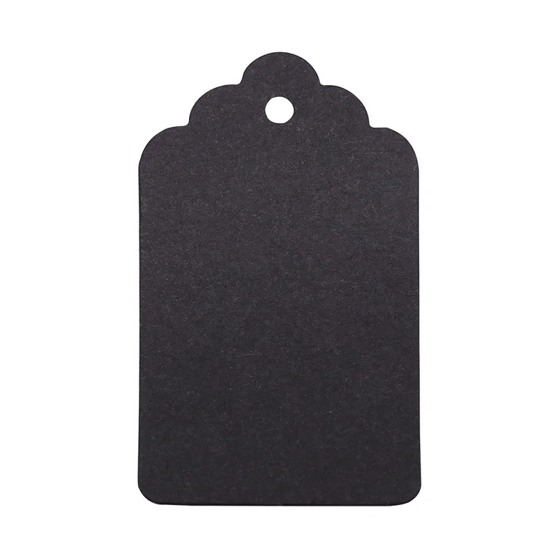 7x4cm black 100 шт крафт-бумага Пустые бирки этикетка голова DIY гребешок этикетка багажная бумага карты бирка для украшения свадебной вечеринки - Цвет: 7x4cm black
