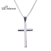 jesus cross pendant necklace for men women stainless steel box chains christian crucifix silver color lucky prayer jewelry gift