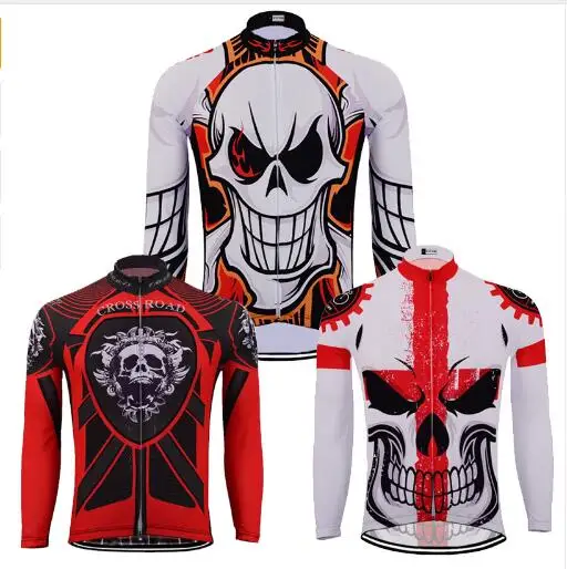 Новинка 2019 года для мужчин с длинным рукавом Велоспорт Джерси Красный и белая