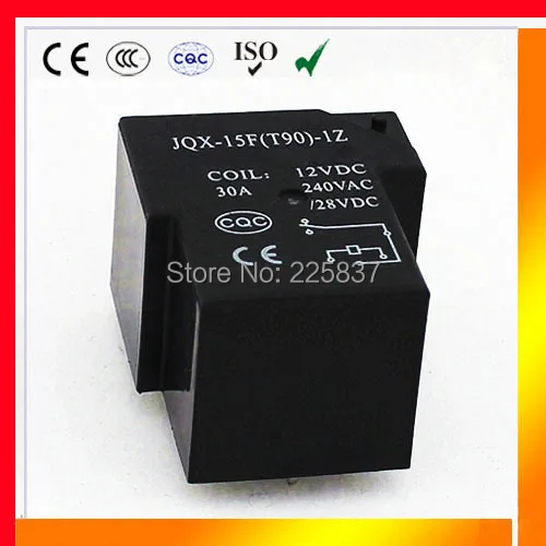 JQX 15F Бесплатная доставка (10 шт./лот) DC12v T90 реле кнопка включения SPST 30A работающего