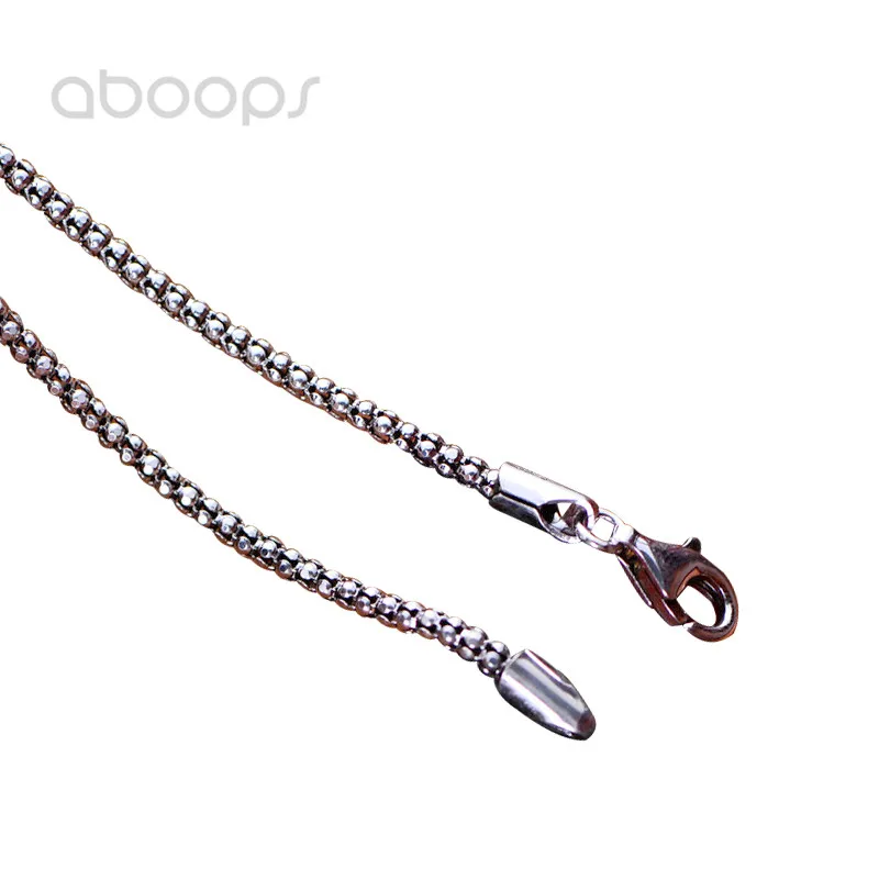 

Vintage 925 Sterling Silver Popcorn Chain Necklace for Men Women,2.5mm 20-30 Inches,Free Shipping