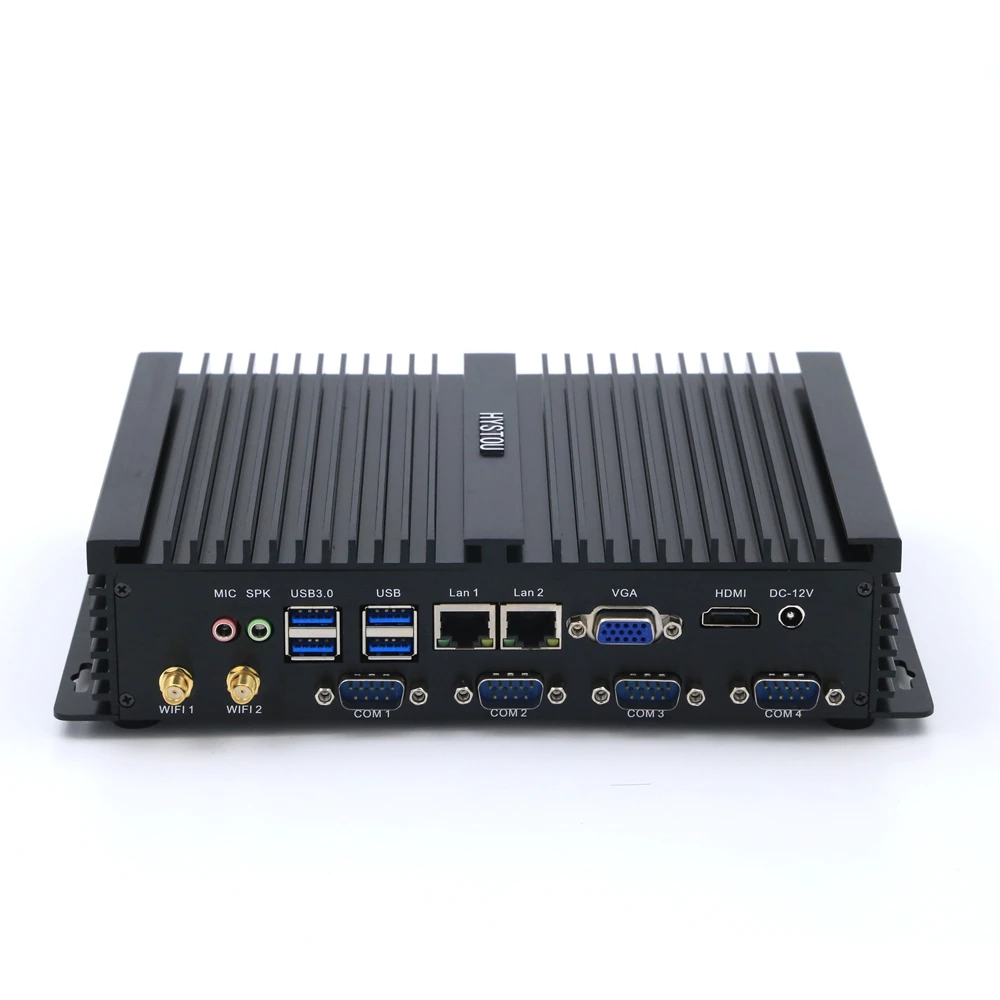 Безвентиляторный мини ПК промышленный компьютер с 4 RS232 COM HDMI Intel Celeron C1037U C1007U Core i5