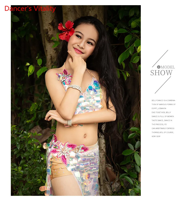 Комплект для девочек Performance Stage Belly Performance Set жилет+ юбка(с трусами)+ куртка куртка New High-Grade Sequins Party набор