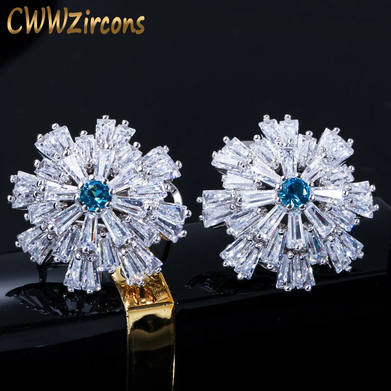 CWWZircons дизайнер кластер цветок Высокое качество светильник голубой фианит