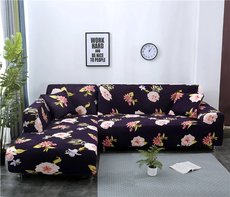 Crane Pattern Sofa Covers L Shape Slipcover Stretch Four Season Furniture Protector Corner Cover 1/2/3/4 seater | Дом и сад