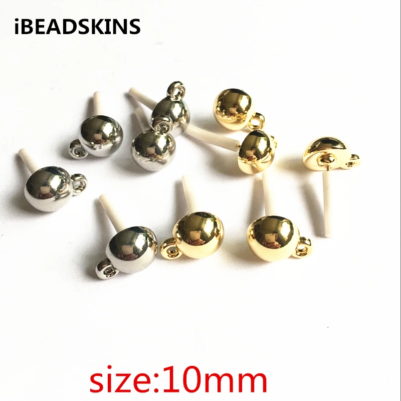New arrival! 10mm CCB Ear stud semicircle shape earrings base accessories for Earrings DIY( as shown) | Украшения и аксессуары