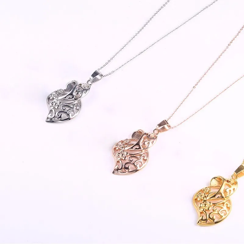 RIR из нержавеющей стали золотой геометрической формы полые цветок ожерелье