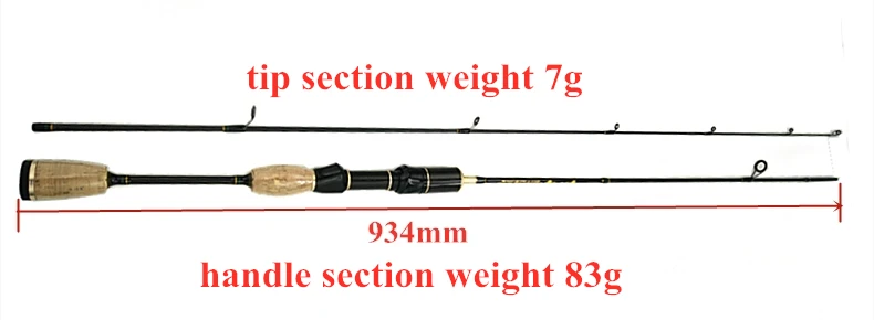 Glory 602, UL power, 1,8 м, удочка, спиннинговые удочки, тонкая, супер легкая удочка, 90 г, карбон, 2 секции, 2 наконечника, приманка, WT 0,8-5 г, красная, женская