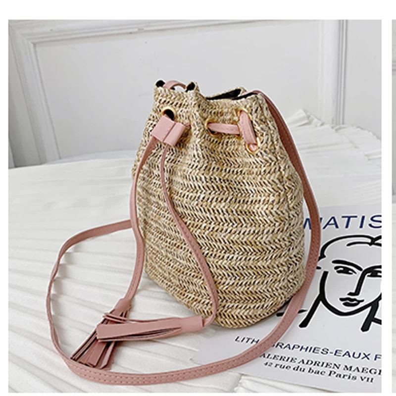 2019 новый маленький летний соломенный наплечный плетёная ротанговая raffia Пляжный