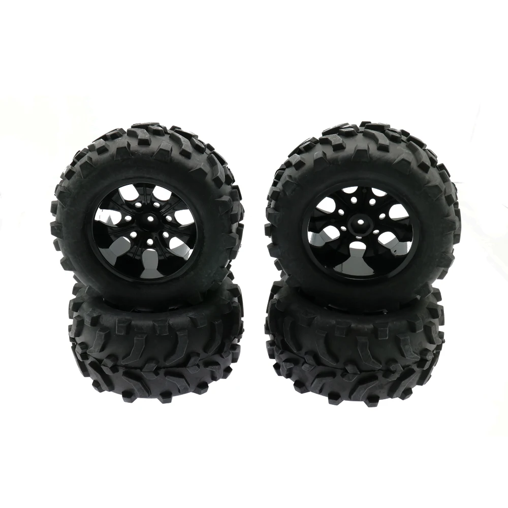 

Wheel Rim Tyre/tire Set RCAWD 4PCS/Set 7/10/14 Spoke 5 Pointed Star 1:10 Nylon Big Foot Monster Truck 135mm Toys Model Car