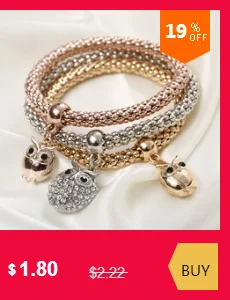 Pulseira Mujer Moda прозрачный кристалл золотой цвет серебра талисман браслеты для женщин Сова регулируемый браслет ювелирные изделия подарок