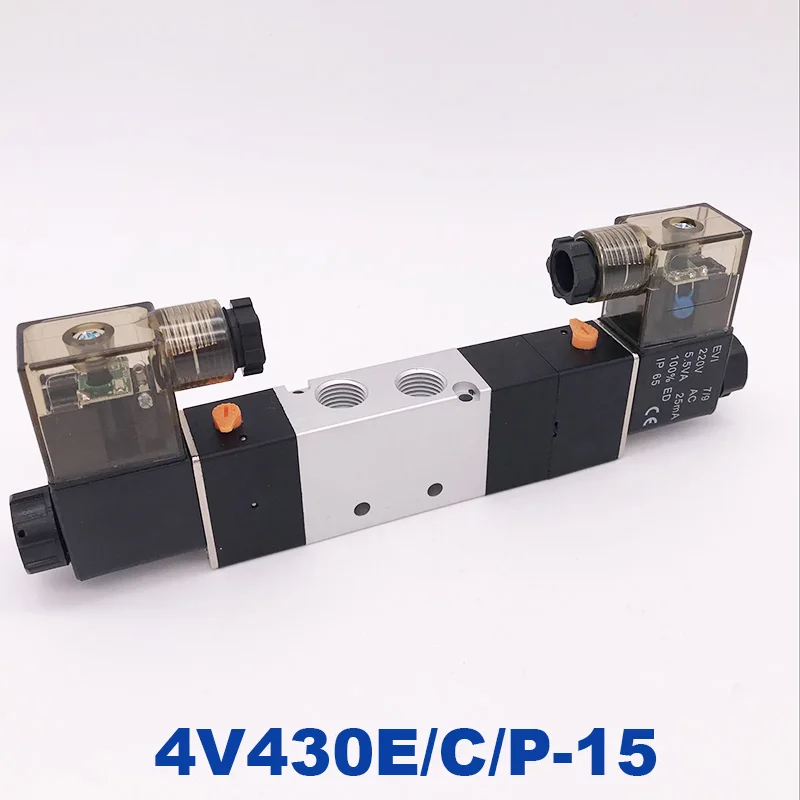 Пневматический электромагнитный клапан 4V430E/C/стандартный двухкатушечный 1/2 &quotBSP