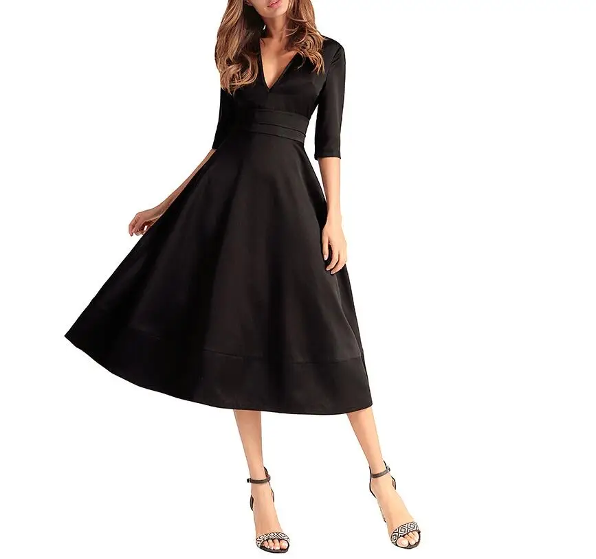 Винтажное осенне-летнее платье для женщин 2018 плюс размер элегантное бальное