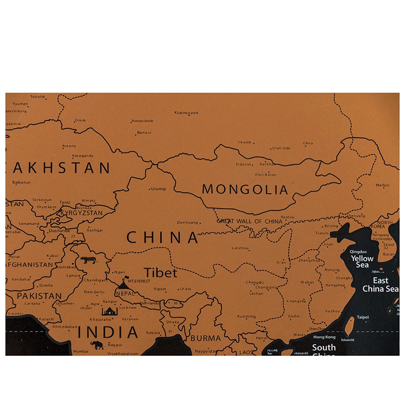 Карта мира карта путешествия отдых мини черный Люкс Scrape новый плакат