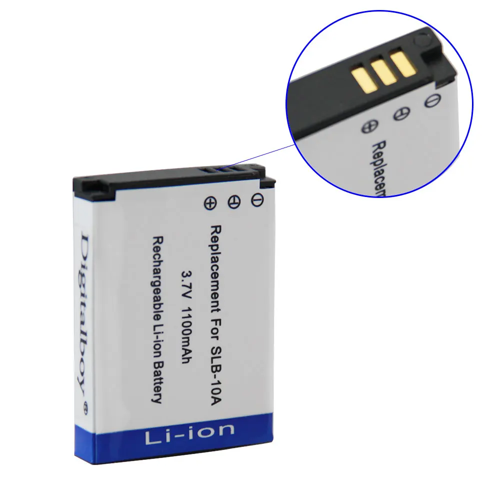 Digitalboy 3 шт. SLB-10A SLB 10A SLB10A 3.7 В 1100 мАч Батареи для камеры Samsung hmx-u10 hmx-u100 SL720 sl310w sl820 hz15w z1