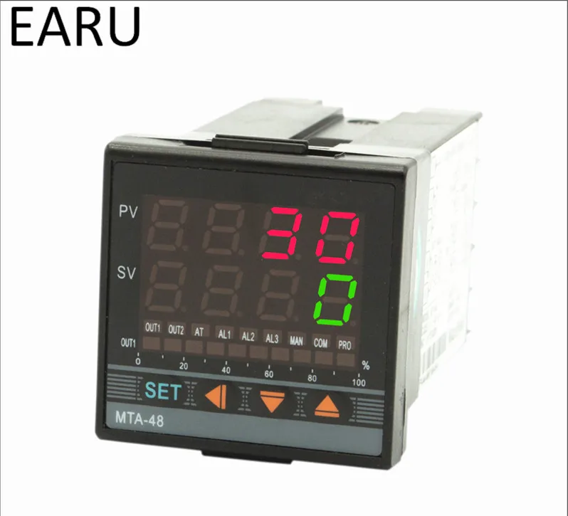 Цифровой регулятор температуры 48*48 мм AC85 265V мощность термопары Universial K J PT100 вход SSR